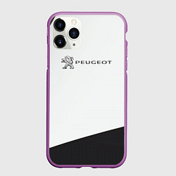 Чехол iPhone 11 Pro матовый Peugeot геометрия, цвет: 3D-фиолетовый