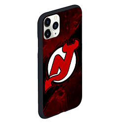 Чехол iPhone 11 Pro матовый New Jersey Devils, Нью Джерси Девилз, цвет: 3D-черный — фото 2