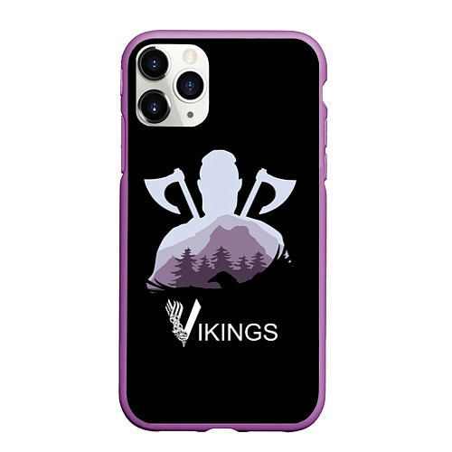 Чехол iPhone 11 Pro матовый Зов Викинга / 3D-Фиолетовый – фото 1