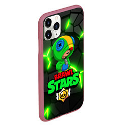 Чехол iPhone 11 Pro матовый ЛЕОН - БРАВО СТАРС Brawl Stars, цвет: 3D-малиновый — фото 2