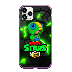 Чехол iPhone 11 Pro матовый ЛЕОН - БРАВО СТАРС Brawl Stars, цвет: 3D-фиолетовый