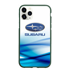 Чехол iPhone 11 Pro матовый Subaru Спорт текстура, цвет: 3D-темно-зеленый