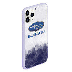 Чехол iPhone 11 Pro матовый Subaru Трещина, цвет: 3D-светло-сиреневый — фото 2