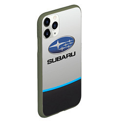 Чехол iPhone 11 Pro матовый Subaru Неоновая полоса, цвет: 3D-темно-зеленый — фото 2