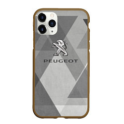 Чехол iPhone 11 Pro матовый Peugeot много оттенков серого, цвет: 3D-коричневый