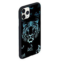 Чехол iPhone 11 Pro матовый Год Голубого Тигра Узор, цвет: 3D-черный — фото 2