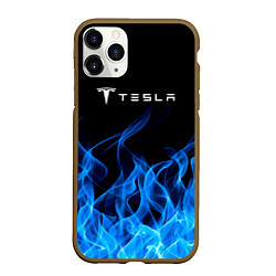 Чехол iPhone 11 Pro матовый Tesla Fire, цвет: 3D-коричневый