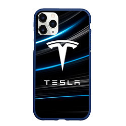 Чехол iPhone 11 Pro матовый Tesla - Неоновые полосы