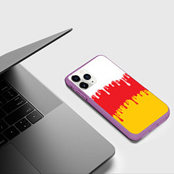 Чехол iPhone 11 Pro матовый Северная Осетия Алания потёки, цвет: 3D-фиолетовый — фото 2