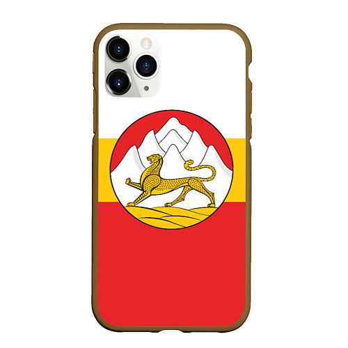 Чехол iPhone 11 Pro матовый Северная Осетия Алания Флаг / 3D-Коричневый – фото 1
