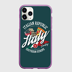 Чехол iPhone 11 Pro матовый Italy Италия, цвет: 3D-фиолетовый