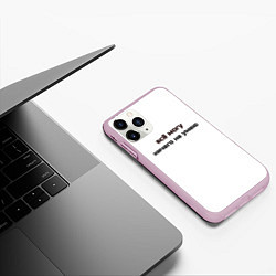 Чехол iPhone 11 Pro матовый Всё могу ничего не умею, цвет: 3D-розовый — фото 2