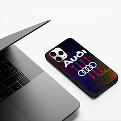 Чехол iPhone 11 Pro матовый AUDI - КОРОБКА Глитч, цвет: 3D-черный — фото 2