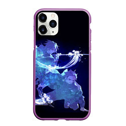 Чехол iPhone 11 Pro матовый ГИЮ ТОМИОКА И ТАНДЖИРО ДЫХАНИЕ ВОДЫ, цвет: 3D-фиолетовый