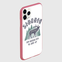 Чехол iPhone 11 Pro матовый SIBERIA из России с Любовью, цвет: 3D-малиновый — фото 2