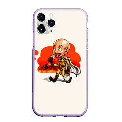 Чехол iPhone 11 Pro матовый One Punch Man Сайтама, цвет: 3D-светло-сиреневый