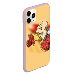 Чехол iPhone 11 Pro матовый Сайтама - One Punch Man, цвет: 3D-розовый — фото 2