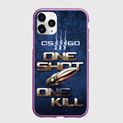 Чехол iPhone 11 Pro матовый One Shot One Kill CS GO, цвет: 3D-фиолетовый