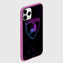 Чехол iPhone 11 Pro матовый Lamborghini Sport Pattrn, цвет: 3D-фиолетовый — фото 2