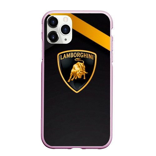 Чехол iPhone 11 Pro матовый Lamborghini геометрия / 3D-Розовый – фото 1