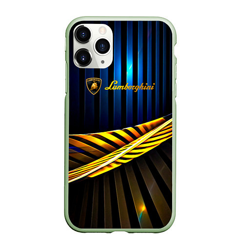 Чехол iPhone 11 Pro матовый Lamborghini - Марка автомобиля / 3D-Салатовый – фото 1