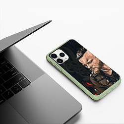 Чехол iPhone 11 Pro матовый Викинг Рагнар, цвет: 3D-салатовый — фото 2