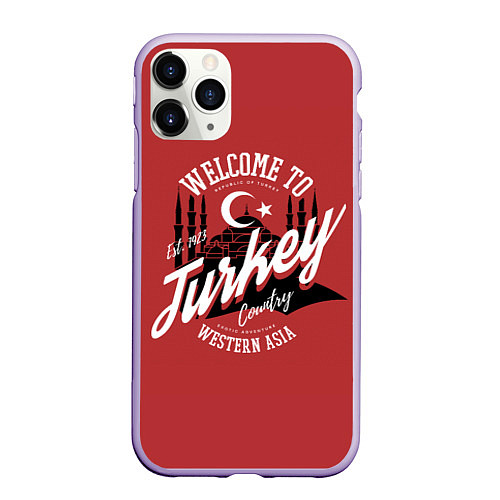 Чехол iPhone 11 Pro матовый Турция - Turkey / 3D-Светло-сиреневый – фото 1