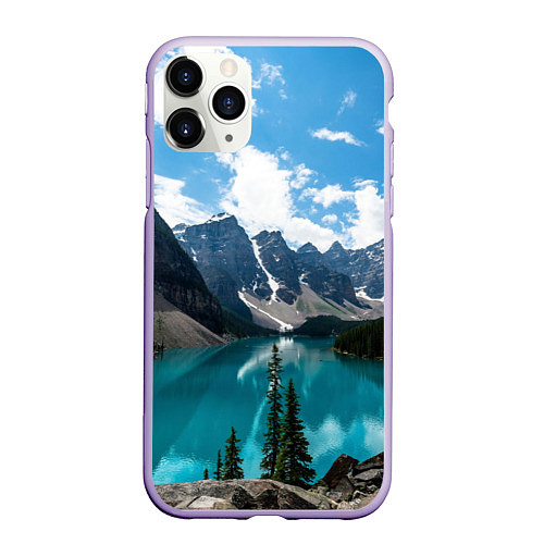 Чехол iPhone 11 Pro матовый КанадаБанф / 3D-Светло-сиреневый – фото 1