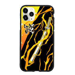 Чехол iPhone 11 Pro матовый Kisatsutai - Zenitsu Agatsuma, цвет: 3D-черный