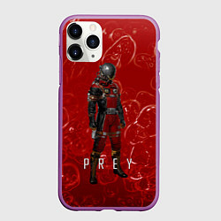 Чехол iPhone 11 Pro матовый Prey blood horror, цвет: 3D-фиолетовый