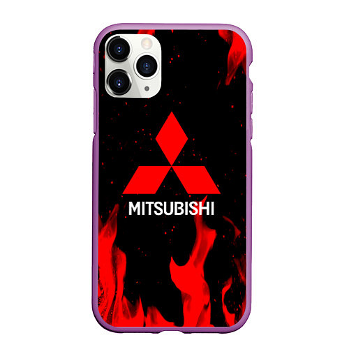 Чехол iPhone 11 Pro матовый Mitsubishi Red Fire / 3D-Фиолетовый – фото 1