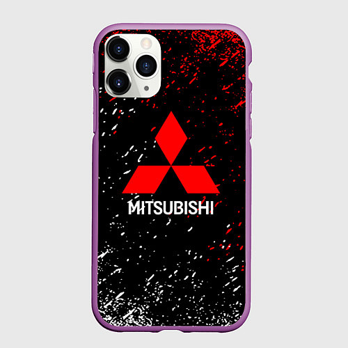 Чехол iPhone 11 Pro матовый Mitsubishi Logo auto / 3D-Фиолетовый – фото 1