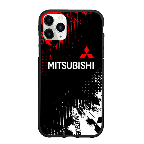 Чехол iPhone 11 Pro матовый Mitsubishi Sport Pattern / 3D-Черный – фото 1