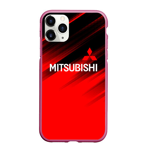 Чехол iPhone 11 Pro матовый Mitsubishi - Red Sport / 3D-Малиновый – фото 1