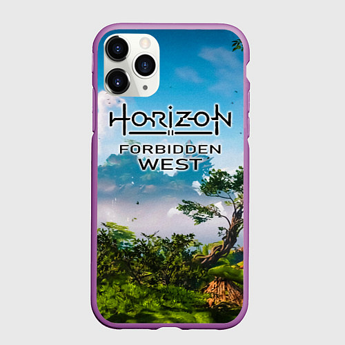 Чехол iPhone 11 Pro матовый Horizon Forbidden West Хоризон Запретный Запад / 3D-Фиолетовый – фото 1