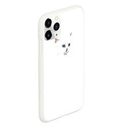 Чехол iPhone 11 Pro матовый Белый незаметный кот, цвет: 3D-белый — фото 2
