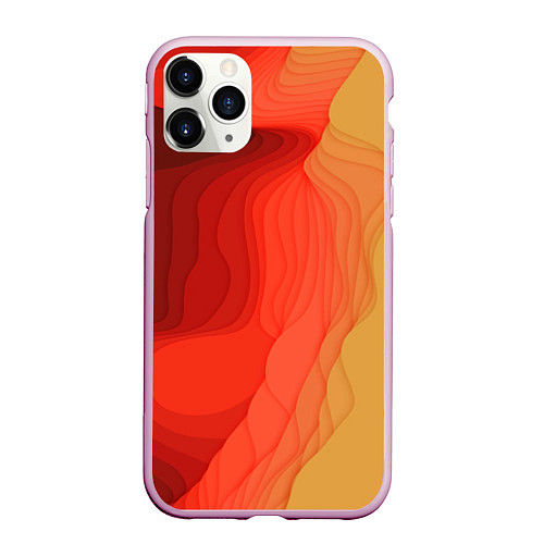 Чехол iPhone 11 Pro матовый Имитация песка / 3D-Розовый – фото 1