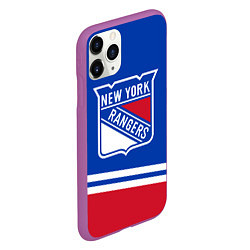 Чехол iPhone 11 Pro матовый New York Rangers Нью Йорк Рейнджерс, цвет: 3D-фиолетовый — фото 2