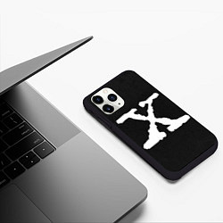 Чехол iPhone 11 Pro матовый X files logo на чёрном, цвет: 3D-черный — фото 2