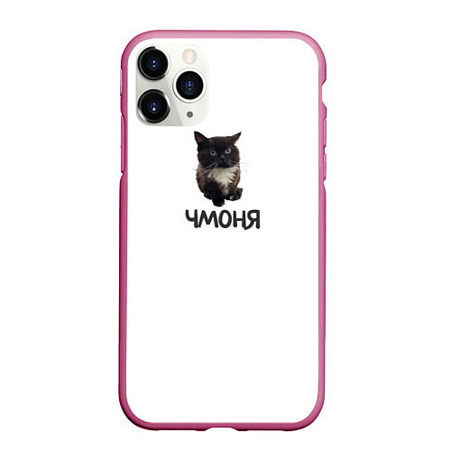 Чехол iPhone 11 Pro матовый Кот чмоня / 3D-Малиновый – фото 1