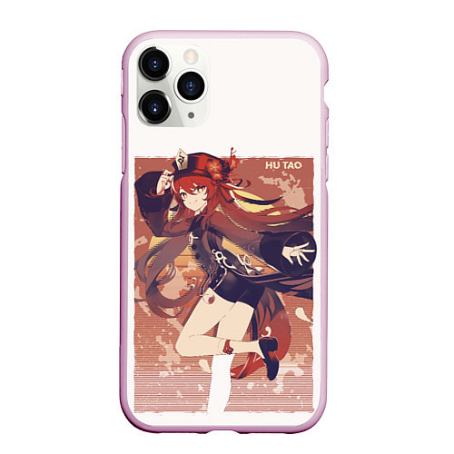 Чехол iPhone 11 Pro матовый HU TAO Genshin Impact Ху Тао / 3D-Розовый – фото 1
