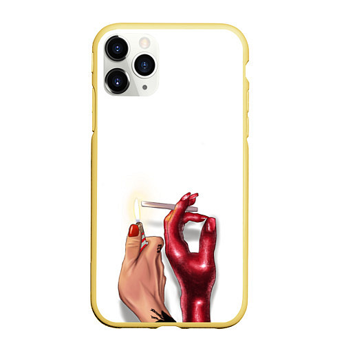 Чехол iPhone 11 Pro матовый With your demon / 3D-Желтый – фото 1