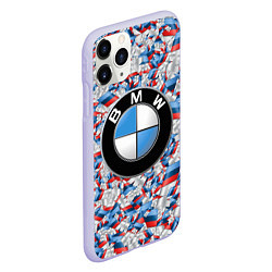 Чехол iPhone 11 Pro матовый BMW M PATTERN LOGO, цвет: 3D-светло-сиреневый — фото 2
