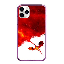 Чехол iPhone 11 Pro матовый ДЫХАНИЕ ЗВЕЗДНОГО ДРАКОНА DRAGON FIRE, цвет: 3D-фиолетовый