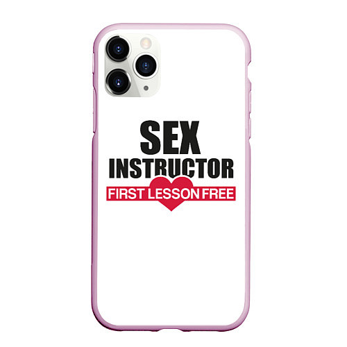 Чехол iPhone 11 Pro матовый Секс Инструктор SEX INSTRUCTOR / 3D-Розовый – фото 1