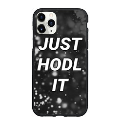 Чехол iPhone 11 Pro матовый CRYPTO - JUST HODL IT Частицы, цвет: 3D-черный