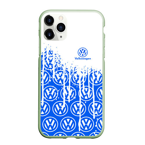 Чехол iPhone 11 Pro матовый Volkswagen vw фольксваген / 3D-Салатовый – фото 1