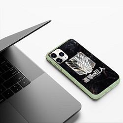 Чехол iPhone 11 Pro матовый Атака Титанов Логотип Свечение, цвет: 3D-салатовый — фото 2