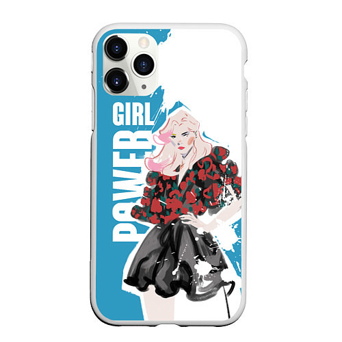 Чехол iPhone 11 Pro матовый Сильная Девушка / 3D-Белый – фото 1