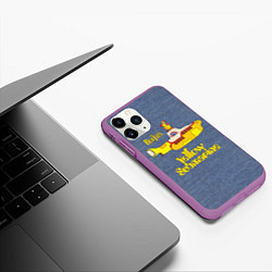 Чехол iPhone 11 Pro матовый On a Yellow Submarine 3D, цвет: 3D-фиолетовый — фото 2